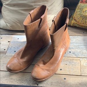Brown Frye Flat Ankle Boots Size 10